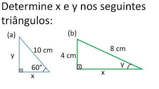 SENO E COSSENO  ENCONTRE O VALOR DE X E Y NO TRIANGULO RETÂNGULO A SEGUIR [upl. by Noteloc]