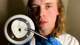 ASMR DEEP Ear Cleaning Exam with Tweezers close whispering sensitive ear to ear doctor roleplay [upl. by Aelc480]