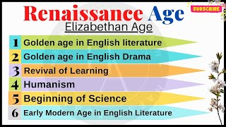 SubRenaissance AgeRenaissance period in English LiteratureRenaissance Movement in Literature [upl. by Kano]