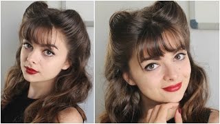 Pin Up Hairstyle  Bangs amp Victory Rolls  Tutorial [upl. by Cousin938]