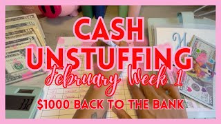 Unstuffing Expenses Cash Budgeting  Feb Week 1 1000 budgeting debtfreejourney cashstuffing [upl. by Burnley]