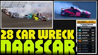 Record NASCAR crash sees 28 cars collide  Pile up at Talladega Superspeedway [upl. by Kersten]