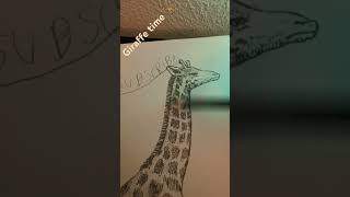 Giraffe my fav animal next cheetah 🐆 drawing subscribe giraffe [upl. by Crist292]