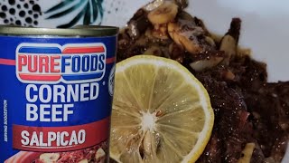 PUREFOODS Corned Beef Salpicao with Mushroom Recipe  Para sa Panlasang Pinoy [upl. by Ettennig]