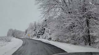 2023 December 4th first Snow Day Ontario Canada Ingleside on back roads at 4pm [upl. by Nunci]