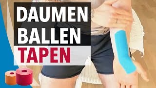 DAUMENBALLEN TAPEN  STABILISIEREN  Daumen Tapen Anleitung Kinesiologie [upl. by Batholomew]