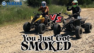 Yamaha Raptor 700R vs YFZ450R WOW [upl. by Lardner928]