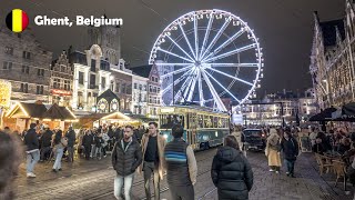 Ghent Belgium 🎄 Christmas Market 2023  Evening Walk in 4K  DJI Osmo Pocket 3 🇧🇪 [upl. by Ennybor]