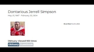 Dontarious Jerrell Simpson Funeral Service [upl. by Akcira]