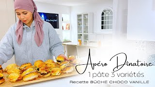 Apéro Dinatoire  1 pâte 3 Apéritifs  Burgers Navette  Bagels  Meilleure ReCette Bûche Chocolat [upl. by Dinan]