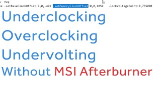 Overclocking undervolting without MSI Afterburner  NVIDIA GPUs  nvidiainspector [upl. by Ahtamat545]