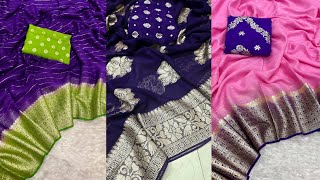 💡🍁Light Weight Vissco Georgette Sarees Collections🍁💡 [upl. by Idden]