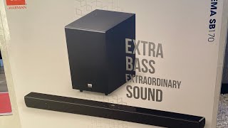 Unboxing soundbar  JBL SB170 extra bass [upl. by Jarita677]