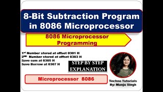 Unit 4 L6  8 bit subtraction Program in 8086 Microprocessor  8086 Microprocessor Programming [upl. by Rik]