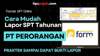 TUTORIAL LAPOR SPT PAJAK BADAN UNTUK PT PERORANGAN [upl. by Eclud]