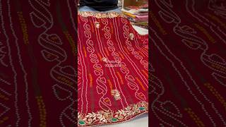 🔥Latest Jaipuri Bandhani Saree Design With Handwork saree ytshorts shortvideo [upl. by Currey697]