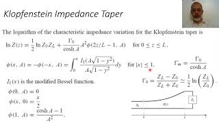 Chapter05 20 Klopfenstein Impedance Taper [upl. by Nelia]