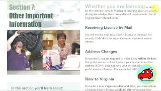 Section 7  Important Information  DMV Virginia Manual 2023 [upl. by Alleul]