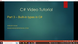 Part 3  Builtin Types in C  Data Types In C AnkushMalik Hindi dotnet web development [upl. by Arondel]