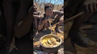 Wow See how little Hadza boy cooks his Lunch today 😋‼️😲hadzabetribe cooking food [upl. by Adarbil]