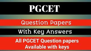 PGCET QUESTION PAPERS With Key Answers How to Get PGCET Question papers  PGCET Old Question papers [upl. by Solegna]