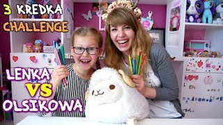 3 KREDKI CHALLENGE Z OLSIKOWĄ  Olsikowa u mnie w domu jej [upl. by Felecia]