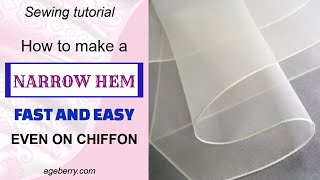 How to sew a narrow hem on sheer fabric easily [upl. by Kilar]