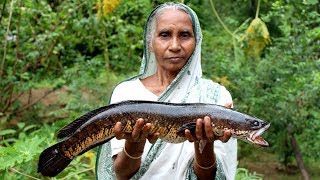 Big Fish Recipe Cooking by our Grandma  Traditional Big Sole Fish Recipes  Village Food [upl. by Votaw]