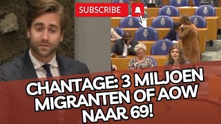 Bizarre chantage 3 miljoen migranten of AOWleeftijd naar 69 Freek Jansen wil debat [upl. by Yelsnik229]