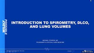 PFT Basics spiro LV and DLCO [upl. by Maud]