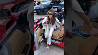 Gorgeous billionaire lady getting out her Ferrari at Casino billionaire monaco luxury lifestyle [upl. by Cathie]