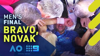 Djokovic overcome with emotion after historic Australian Open title  Wide World of Sports [upl. by Herson]