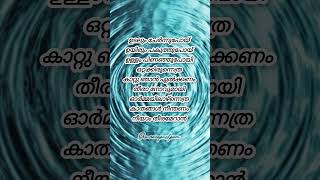 ഒറ്റക്കിരുന്നെത്ര കാറ്റു ഞാൻ ഏൽക്കണം vellam🥀trendingsonglyricsorunarupushpam [upl. by Anet]