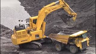 Komatsu Excavator PC2000 and PC3000 Digger in area Project excavator komatsu equipment [upl. by Aimik]