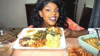 THANKSGIVING MUKBANG SPECIAL EATING SHOW  KETO SOUL FOOD  KEILA KETO [upl. by Amjan913]