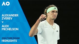 Alexander Zverev v Alex Michelsen Highlights  Australian Open 2024 Third Round [upl. by Mallen]