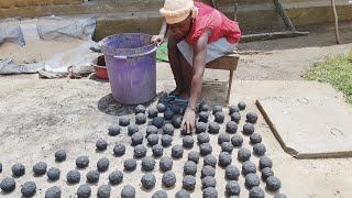 How To Make Charcoal Briquettes method 2African Village Life [upl. by Nikral]