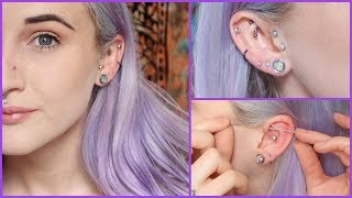 Changing My Piercings  3 Rings 1 Hole [upl. by Ralli]