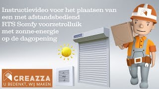 Installatie Somfy voorzetrolluik op zonneenergie op de muur [upl. by Gnouh]