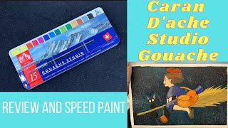 Caran DAche Studio Gouache Review and speed paint [upl. by Alusru229]