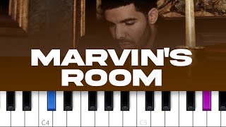 Drake  Marvins Room piano tutorial [upl. by O'Hara]