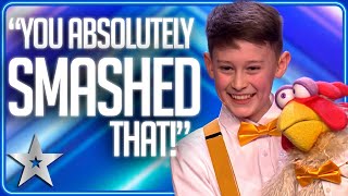 Teen ventriloquist Jamie Leahey has us in STITCHES  Unforgettable Audition  Britains Got Talent [upl. by Idet]