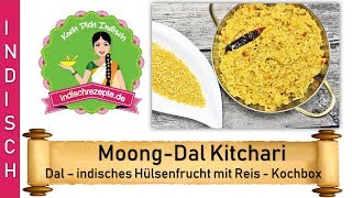 Moong Dal  indisches Hülsenfrucht Linsengericht mit Reis  Indische Kochbox Rezepte [upl. by Nivag]