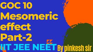 GOC10 Mesomeric effect  Organic chemistry Pinkesh sir IIT  Jee Mains  NEET  11th 12thBoard [upl. by Nylsor]