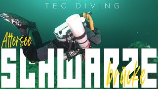 Tec Diving im Attersee 80m Deep Dive  Schwarze Brücke [upl. by Tilney833]