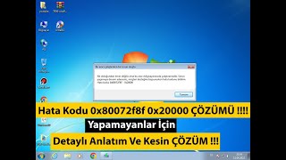 Hata Kodu 0x80072f8f 0x20000 ÇÖZÜMÜ  Error code 0x80072f8f 0x20000 SOLUTION 2022 [upl. by Lesig]