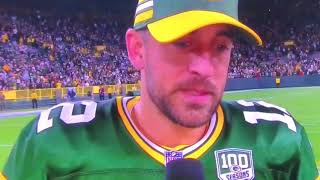 Aaron Rodgers high after the game interview [upl. by Mackie]