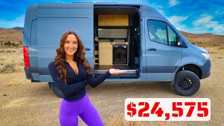 Mercedes Sprinter Camper Van Build For Less Than 25k  Van Life Tour [upl. by Bainter]