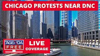 Protests In Chicago Near Democratic Convention  LIVE Breaking News Coverage DNC [upl. by Aynas]