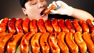 탱탱한 소세지와 불닭소스 듬뿍 소세지 먹방 Spicy sausage 리얼사운드 ASMR MukbangEating Show [upl. by Surdna]